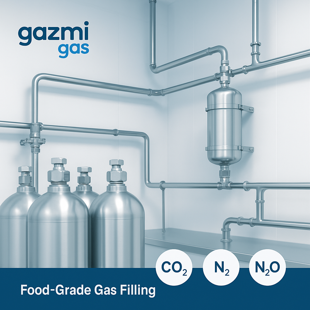 Gazmi Gas provides certified food-grade gas filling systems